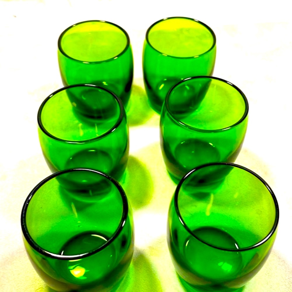 Vintage Blown Glass Shot Glasses Cordials Set of 6 Cambridge Glass Co Circa 1930 - Picture 2 of 4